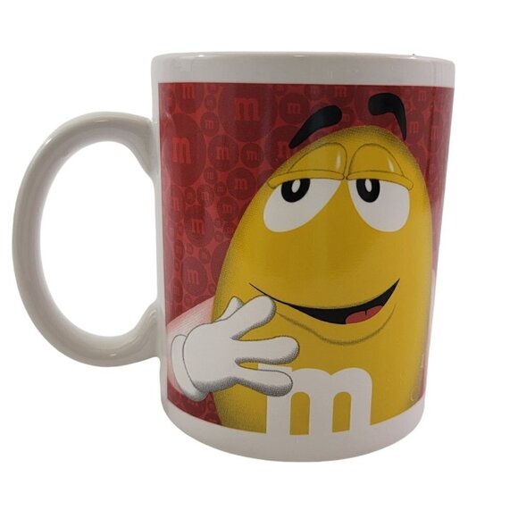 M&M’s Yellow and Red 12 Oz Official Licensed Ceramic Coffee Cup Mug - Picture 1 of 16
